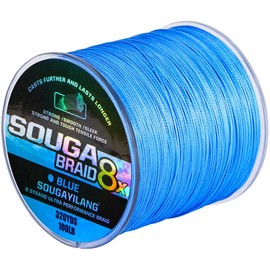 Sougayilang fishing line-320 yards - Abrasion Resistant Braided Lines – Incredible Superline – Zero Stretch – Smaller Diameter – A Must-Have! - Color: Blue -8x, model/lb: 20LB