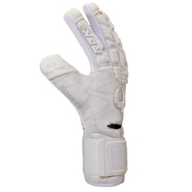 Renegade GK Limited Edition Rogue Blizzard Goalie Gloves with Finger Savers | 4mm Giga Grip | White Soccer Goalkeeper Gloves (Size 8, Youth-Adult, Neg. Cut, Level 4+)