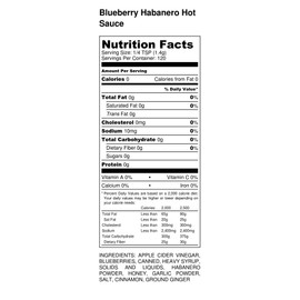 Premium | Blueberry HABANERO HOT SAUCE | Calorie Free | Fat Free | Saturated Fat Free | Cholesterol Free | Sugar Free | Crafted in Small Batches with Farm Fresh Herbs for Premium Flavor and Zest