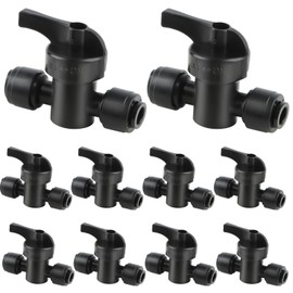Kalolary 10PCS Quick Connect 1/4" Drip Irrigation Shut Off Valve, Universal Drip Irrigation for 1/4 Inch Tubing Coupling Valve, Leak Free Connector Locking Fitting for Drip Irrigation System