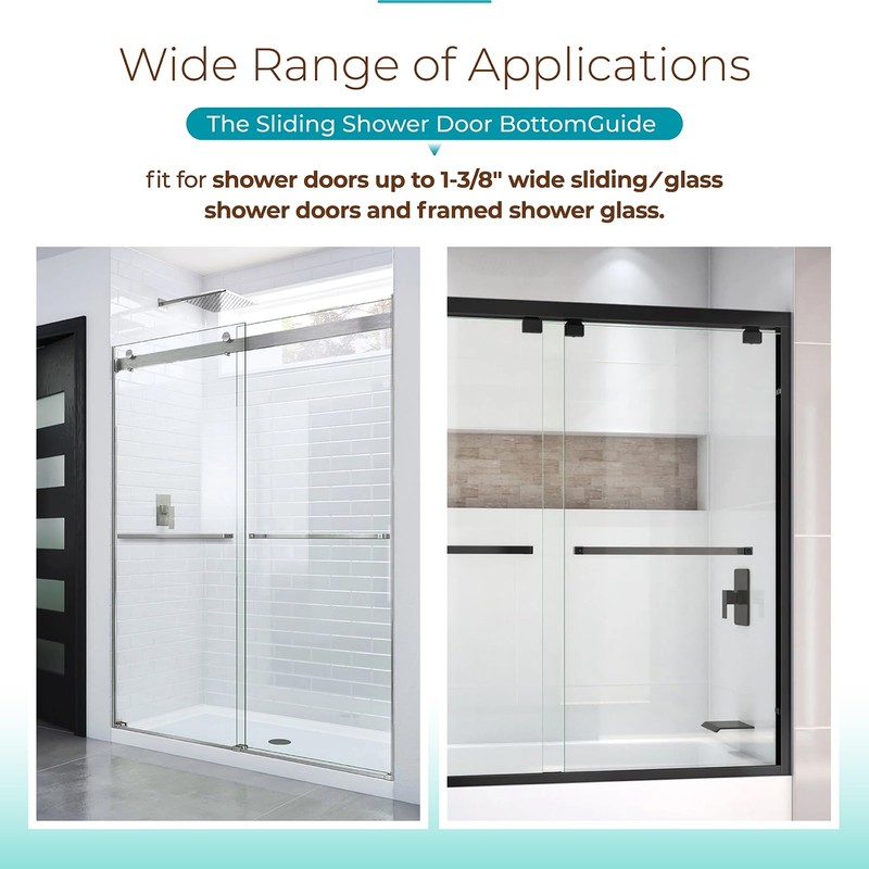 Shuisen Sliding Shower Door Bottom Guide for Glass Sliding Doors,