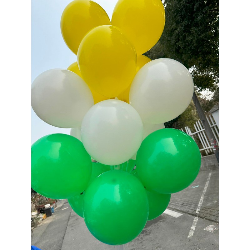 JODIDI 100 Pcs 12 Inch Latex Balloons in Green, White