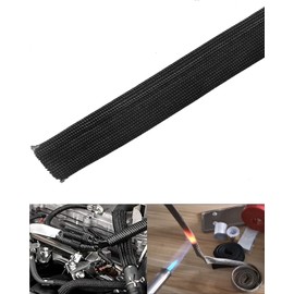 Fuel Line Heat Shield Sleeve - 3/4" ID X 3.3FT 2500°F Fiberglass Heat Wrap Wire Shield Sleeve Cover Boots Hose for Car & Auto Wire Loom Brake Cable, Black