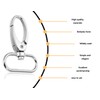 KAPSING Pack of 16 Key Ring D-Rings, 360 Degree Rotatable