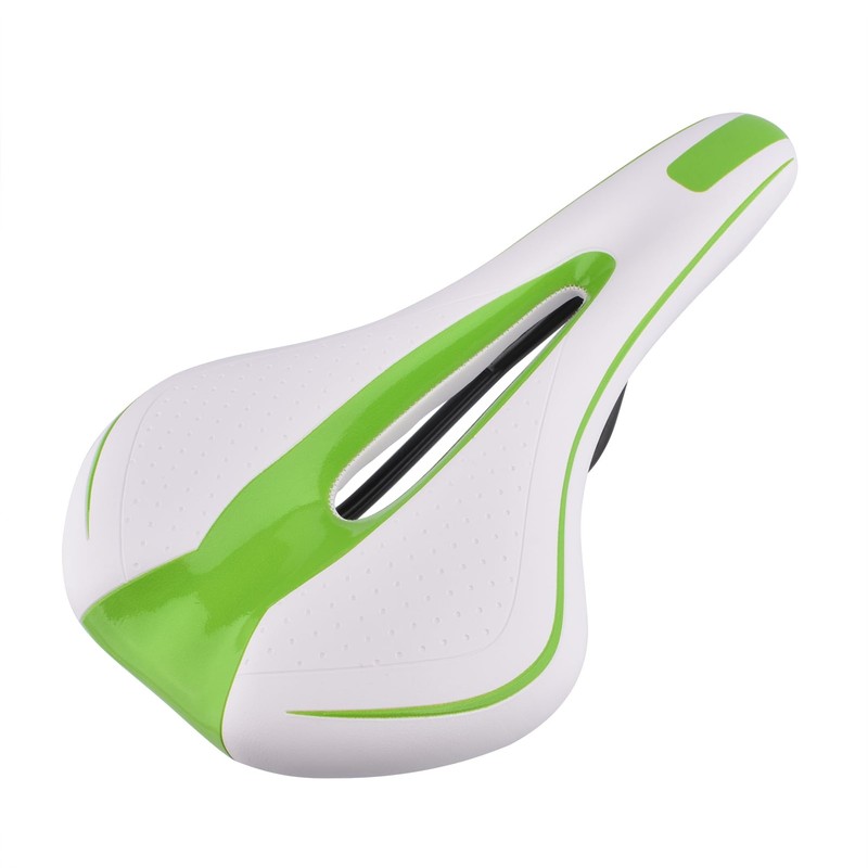 Durable Mountain Bike Saddle White Green