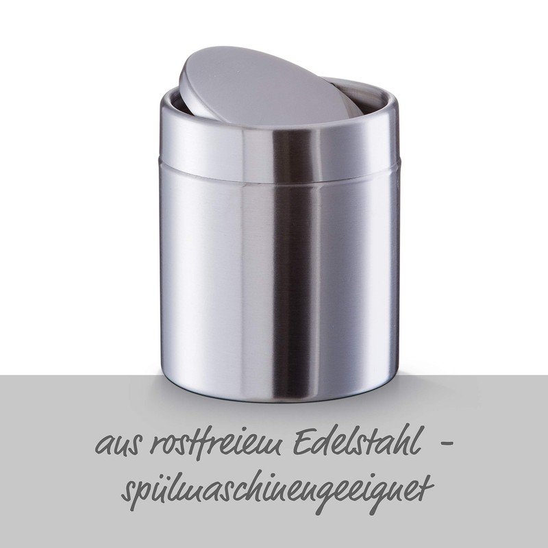 Zeller 18408 Table Waste Bin 201 Stainless Steel ø 11.5