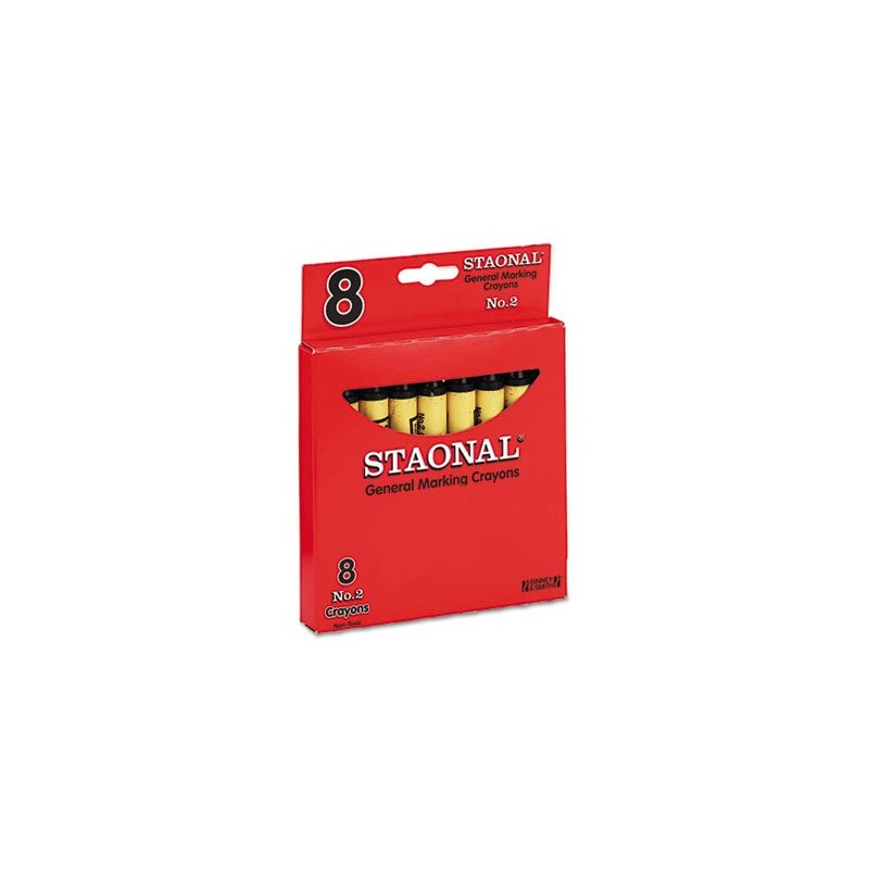 Staonal Marking Crayons Black 8/Box Sold as 1 Box