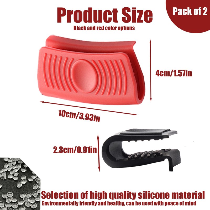 2Pcs Silicone Assist Handle Holder Grip, Heat Resistant Cast Iron
