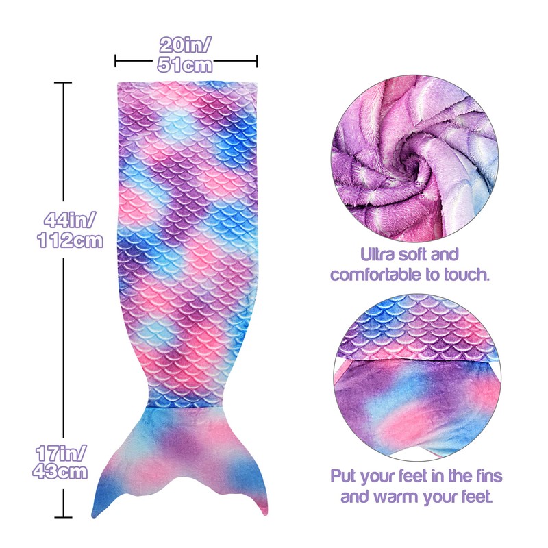 Mermaid Tail Blanket, Soft Warm Plush Fleece Sleeping Bag Snuggle