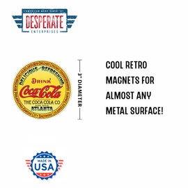 Desperate Enterprises Coca-Cola - Keg Label Round Refrigerator Magnet - Funny Magnets for Office, Home & School - Made in The USA