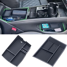 TOPINSTALL 2PCS Console Trays Compatible with 2024-2026 VW Atlas/Atlas Cross Sport Accessories, Armrest Organizer & Lower Center Console Tray Bottom Storage Insert Interior Accessory