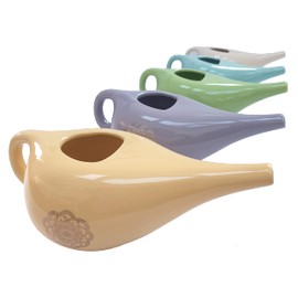 Ruth White Yoga Products Ruth White Yoga Products Ceramic Nasal Neti Pot with Mandala Pattern (Orange)