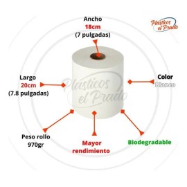 Toalla Para Secar Manos, 6 Rollos Color Blanco