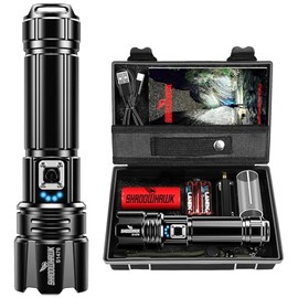 Shadowhawk Linterna LED Recargable de alta Potencia Potente 100,000 Lúmenes