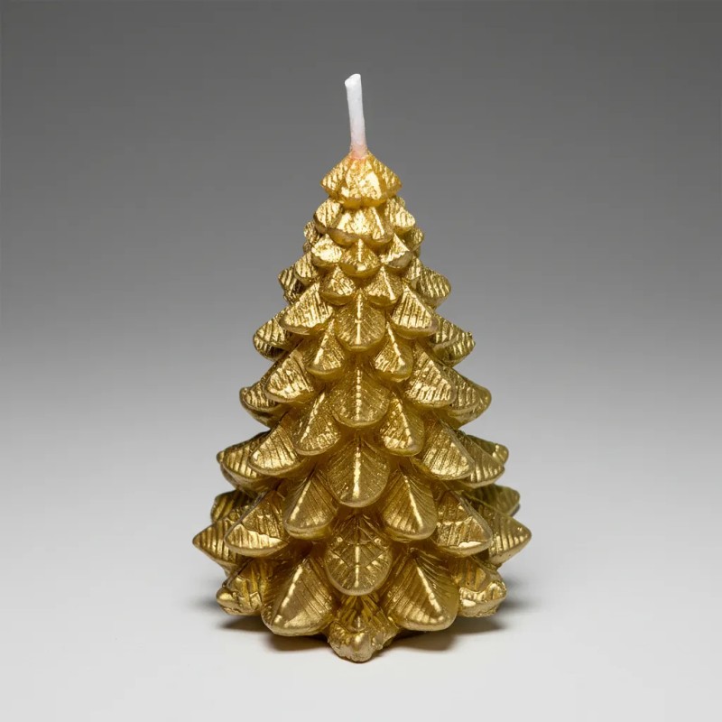Vela Dorada Pino De Navidad Abundancia Decorativa Regalo Dorado Pino