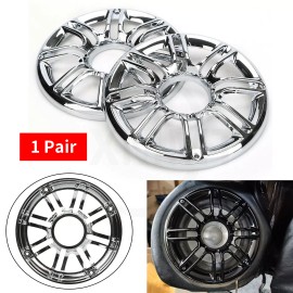 Unbranded Chrome 3D Rear Speaker Grill Covers for Harley Touring Electra Street Road Glide