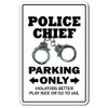Police Chief Parking Decal Law enforcment cop Policeman | Indoor/Outdoor
