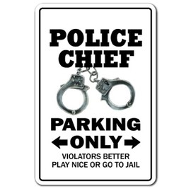 Police Chief Parking Decal Law enforcment cop Policeman | Indoor/Outdoor | 9" Tall