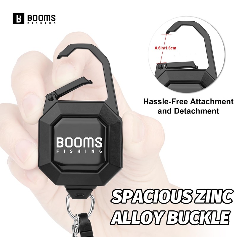Booms Fishing Locking Zinger Retractor: 2 Pack Retractable Keychain, RG4