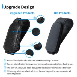 Yuoyar 2 Packs Magnetic Sunglass Holder for Car Visor - Sunglasses Clip for Car Visor Universal Fit for Different Size Eyeglasses - Convenient Interior Car Accessories (2, Black)