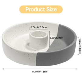 Gute Palo Santo Holder, Ceramic Incense Burner for Palo Santo Sticks, Handmade Palo Santo Wood Incense Stick Holder(White&Gray)