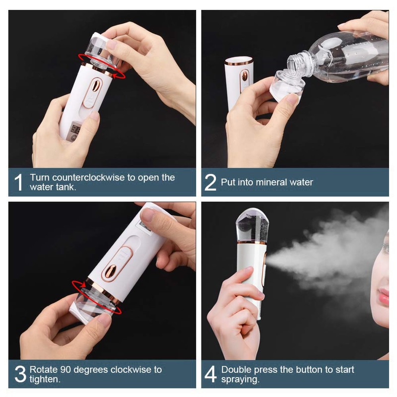 FATUXZ Handy Nano Mist Sprayer with Skin Analyzer Moisture Tester,