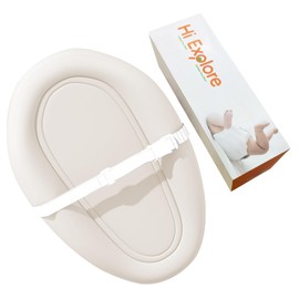 Hi Explore Portable Baby Changing Pad in TPU, with Safety Strap, Inflatable Diaper Changing Pad, Lightweight & Portable for Home, Travel(White, 32 * 20 * 5in)