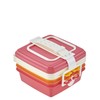 T-WORLD 4073 Stackable Picnic Case, Square Shape, 3 Tiers, Pink,