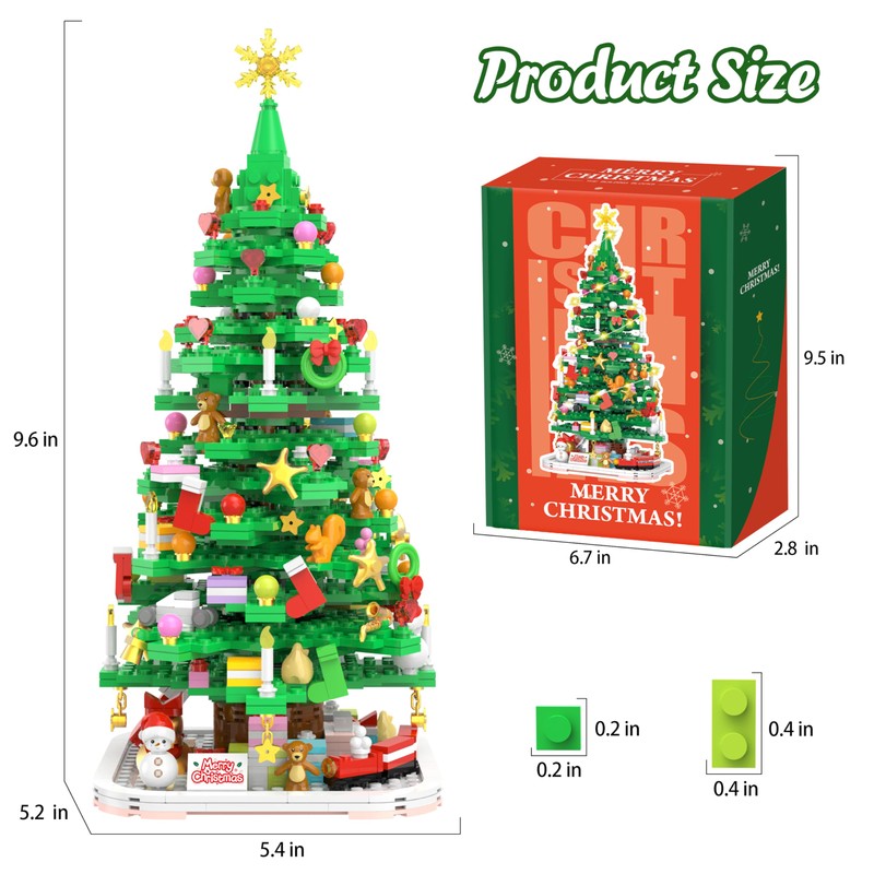 Wowok Christmas Building Blocks Toy - Christmas Tree Building Set,