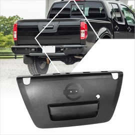 PM PERFORMOTOR Exterior Outer Rear Tailgate Handle w/Keyhole+Camera Compatible with 05-12 Nissan Frontier,Textured Black