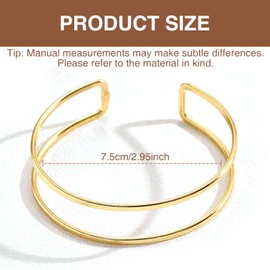 Landrain Pack of 2 open upper bangles, minimalist bangle, upper arm, Ironing