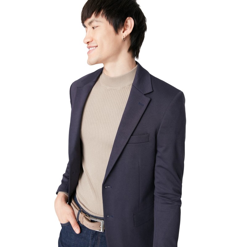 TRENDYOL Men's Sizes Regular Basic Plain Woven Jacket Coat, navy