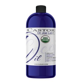 Castor Oil 32 oz USDA Organic Certified Cold-Pressed, 100% Pure, Hexane-Free Castor Oil - Ricinus Communis Moisturizing For Dry Skin Hair Care Eyelash