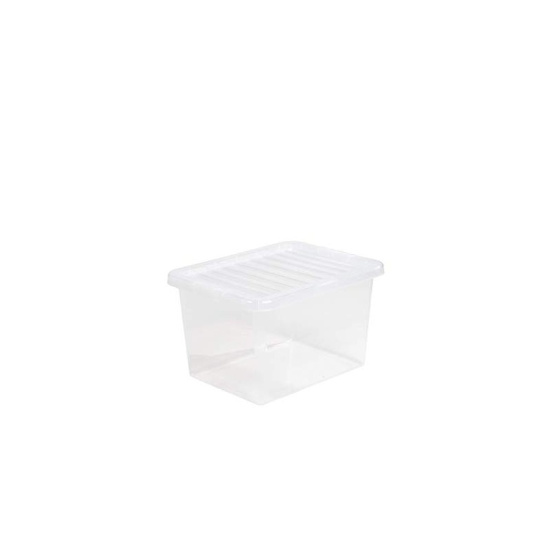 1x 24L Litre Crystal Clear Plastic Storage Box With Lid