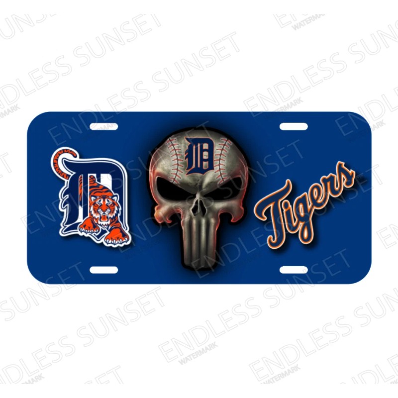 Amel Detroit Tigers Michigan Baseball License Plate Front Auto Tag