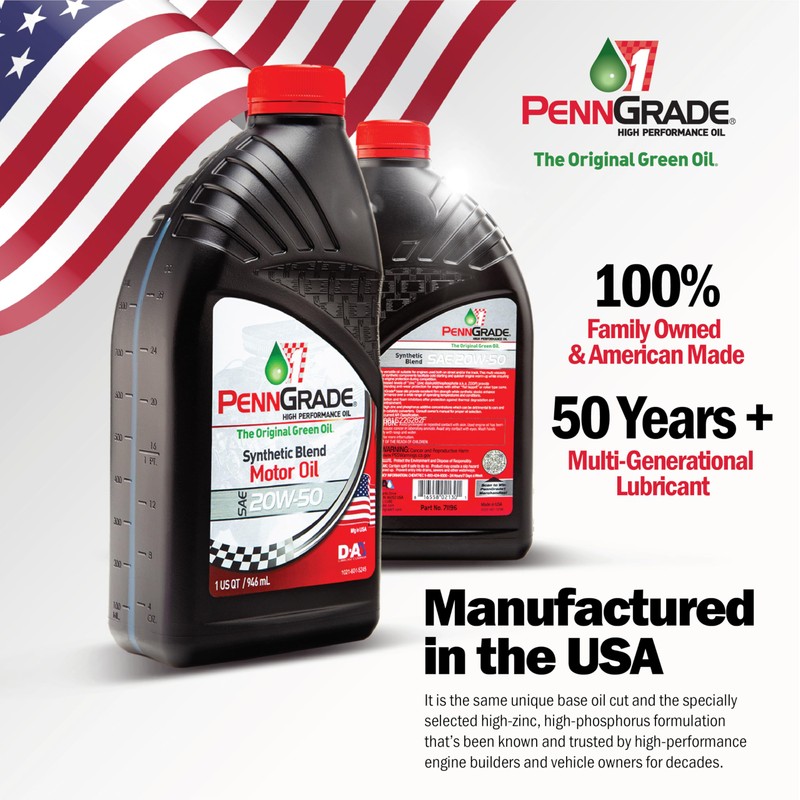 PENN GRADE 1, 71190, Synthetic Blend High Performance Oil SAE