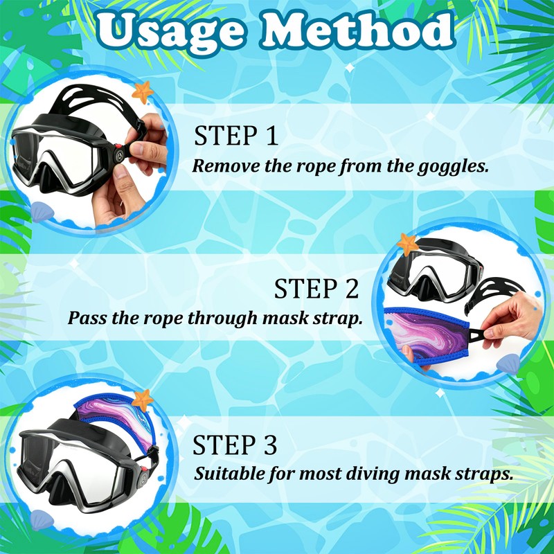 4 PCS Neoprene Mask Strap Cover for Diving Swimming Snorkel