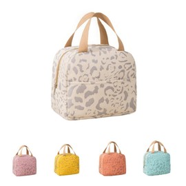 Lunch Bag Women Men - Reusable Leakproof Cooler Tote Lightweight Thermal Lunchbox for Office, Gym, Beach & Travel (Beige)