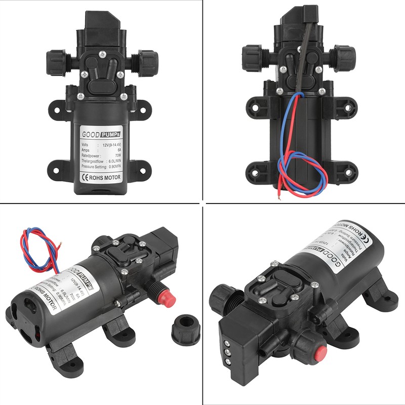 DC 12V 0.9Mpa 6L/Min Water High Pressure Diaphragm 70W Self