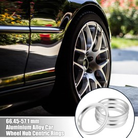 X AUTOHAUX Set of 4 Car Hub Centric Rings Aluminium Alloy Inner Diameter 57.1 mm 66.45 mm