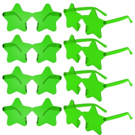 CHRORINE 8/16/24/40 Pairs Rimless Star Shape Sunglasses Transparent Glasses Bulk for Party Decor Favor (40, Green)