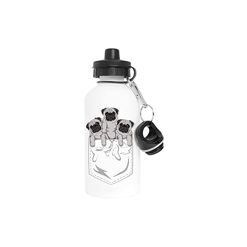 Vendax Tasche Mops Aluminium Weiß Wasserflasche Mit Schraubverschluss White Water