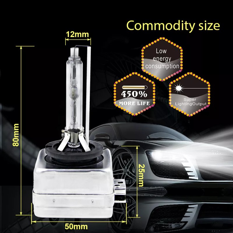 SHENKENUO D3S HID Xenon 6000k Headlight Replacement 2 Bulbs For
