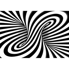 DORCEV 7x5ft Abstract Black White Stripes Backdrop for Photoshoot Mysterious Swirl Wavy Space Photography Background Modern Art Hippie Optical Illusion Zoom Minimalist Party Decorations Wallpaper
