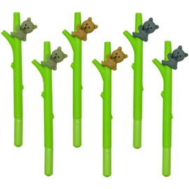 Maydahui Cute Bear Ballpoint Pen, Set of 9, 0.02 inch (0.5 mm), Black Ink, Cute, Koala Bear, Animal, Stylish, Gel, Ballpoint Pen, Stationery, Writing, Kids, Students, Gift