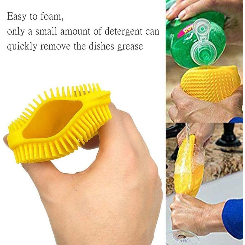 2PCS Silicone Sponge Multi-Purpose 3 in 1 Household Dish Scrubber