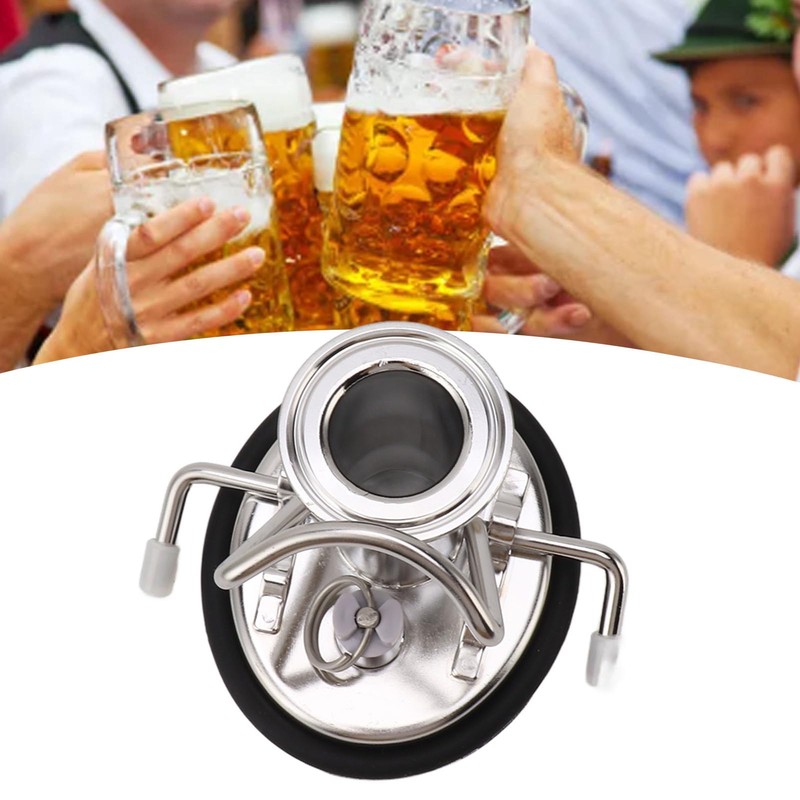 Pyhodi Stainless Steel 1.5in 3 Clamp Corny Keg Lid, Carbonation