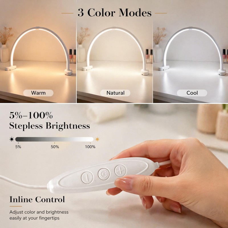 welltell Half Moon Nail Light, 180° No Shadow LED Nail