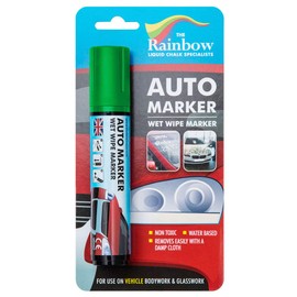 RAINBOW CHALK MARKERS LTD LARGE GREEN AUTO MARKER - REMOVABLE PAINT FOR AUTO BODY PANELS AND WINDSCREENS