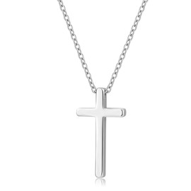 Kenivira Cross Necklace Women's Silver Cross Pendant Necklace Gold/Silver Chain, Silver